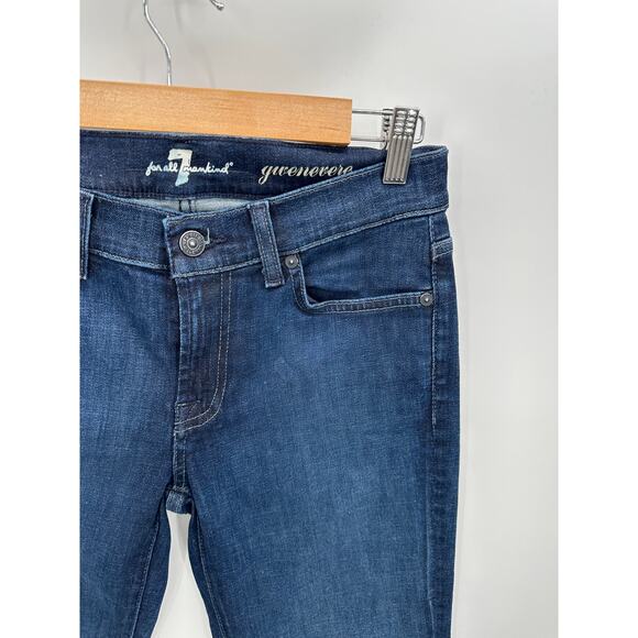 7 For All Mankind Gwenevere Dark Wash Blue Denim Skinny‎ Jeans Women's Size 28 - Picture 4 of 9